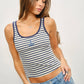 Anchor Beaded Striped Tank