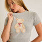 Short Sleeve Teddy Bear Top