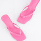 Square Toe Thong Strap Kitten Heel
