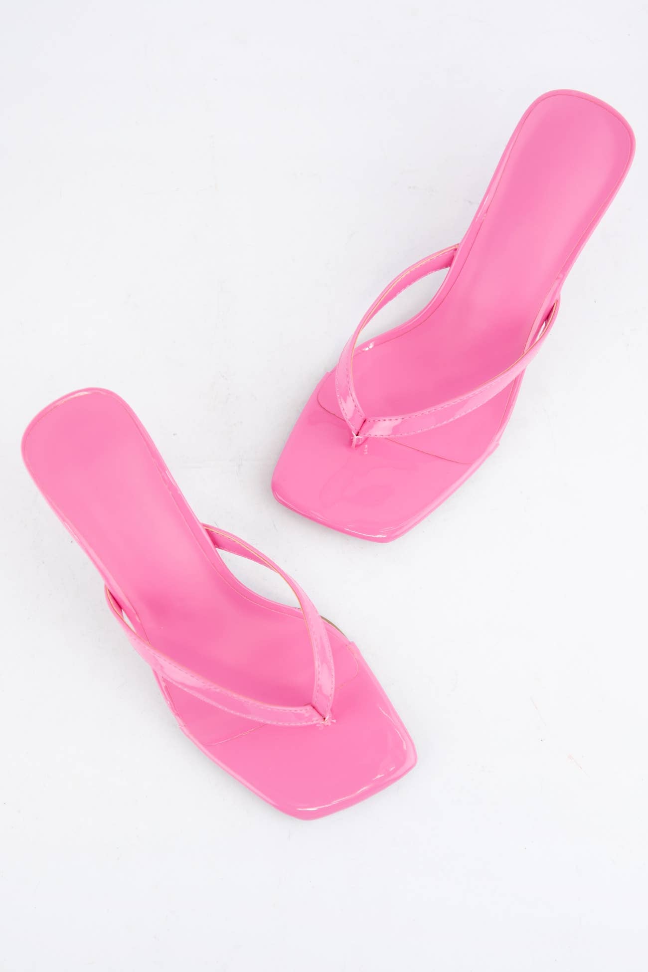Square Toe Thong Strap Kitten Heel