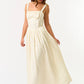 Elastic Strap Maxi Flare Dress
