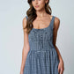 Plaid Front Tie Corset Dress