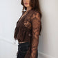 Crochet Embroidered Long Bell Sleeve Top