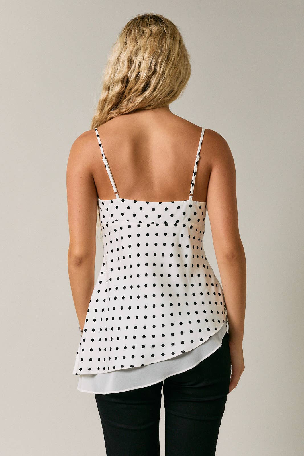 Polka Dot Asymmetrical Top
