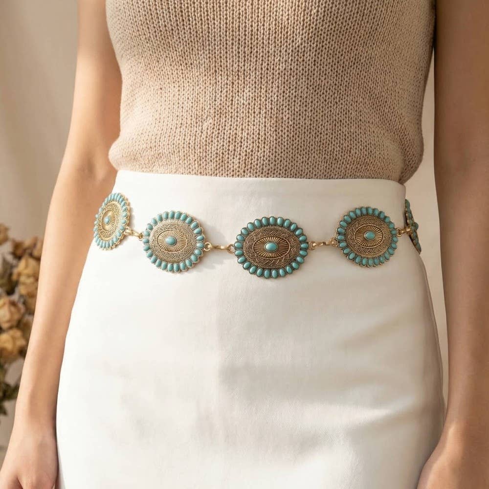 Western Mini Turquoise Belt