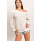 Striped Off The Shoulder Sweatshirt