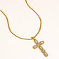 Belrose 18K Gold Non-Tarnish CZ Cross Necklace