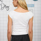 Washed Raw Edge Boat Neck Short Sleeve