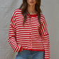 Knit Sweater Striped Button Down Cardigan