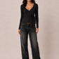 WRAP PLUNGE LONG SLEEVE TOP