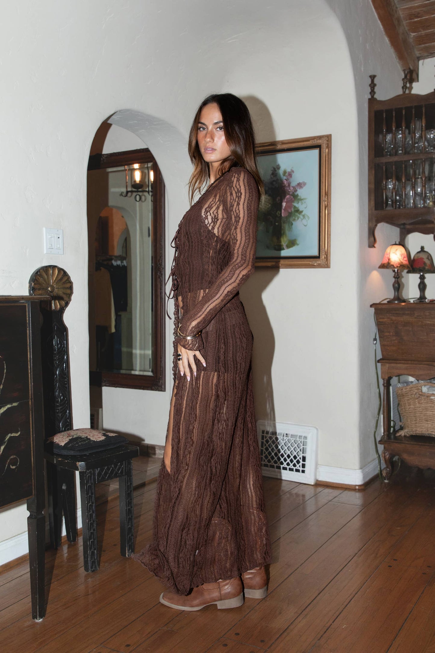 Ivy Lace Long Sleeve Duster Top