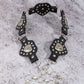 Filigree Heart Faux Leather Panels Chain Belt