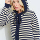Stripped Hoodie Cardigan