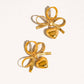 Addie 18K Gold Non-Tarnish Bow Dangle Heart Earring