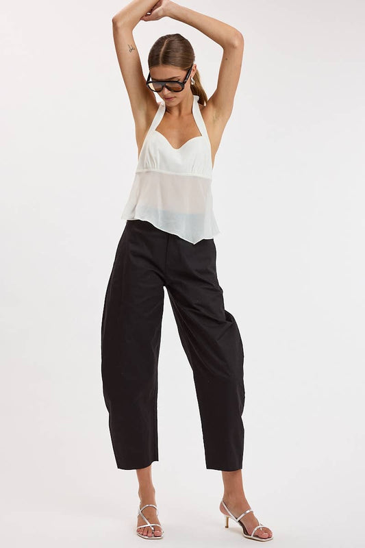 SEE-THROUGH BACKLESS HALTER TOP
