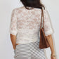 Scalloped Lace V-Neck Top