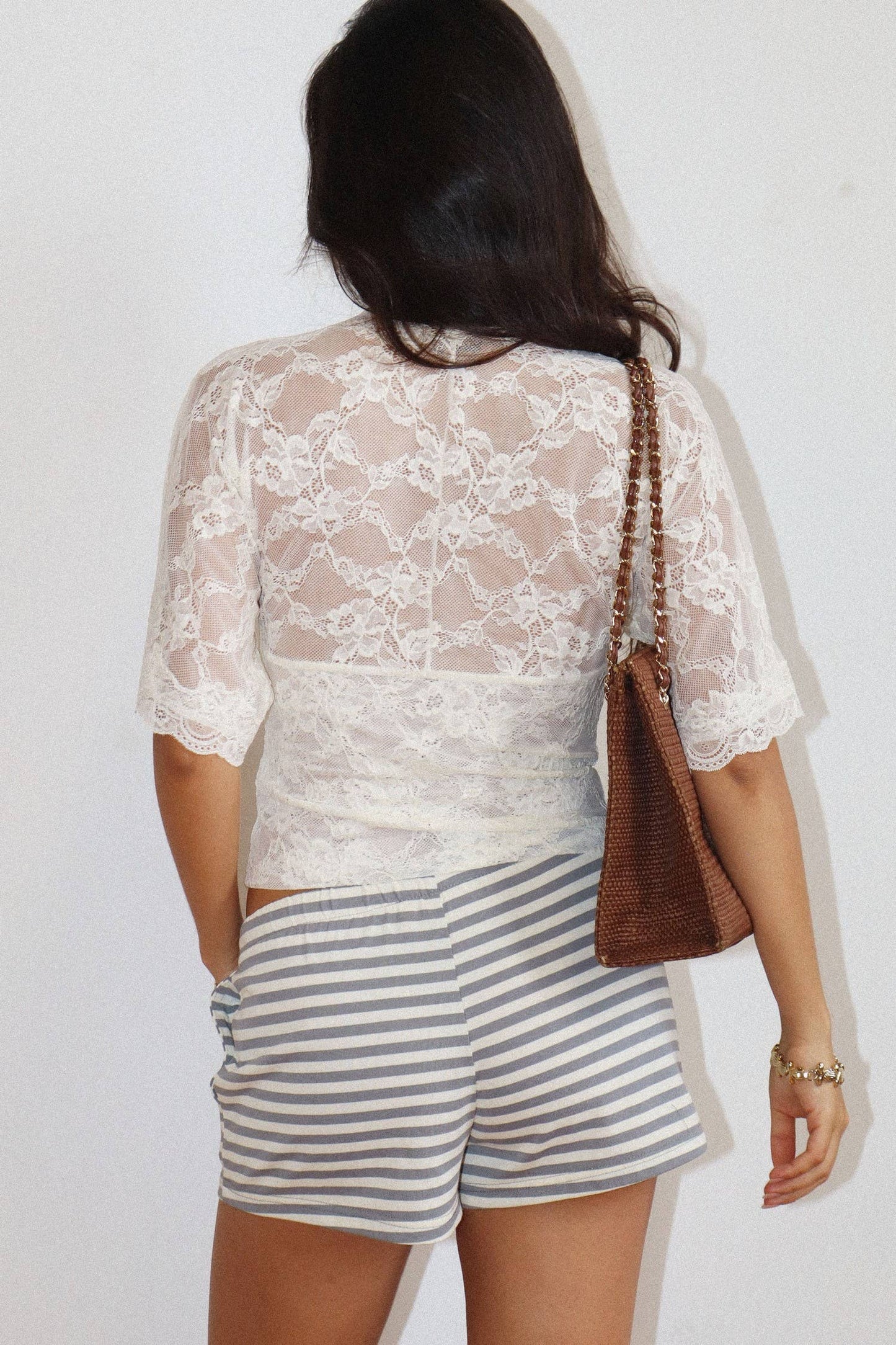 Scalloped Lace V-Neck Top
