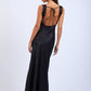 Satin Ruched Bust Sleeveless Open Back