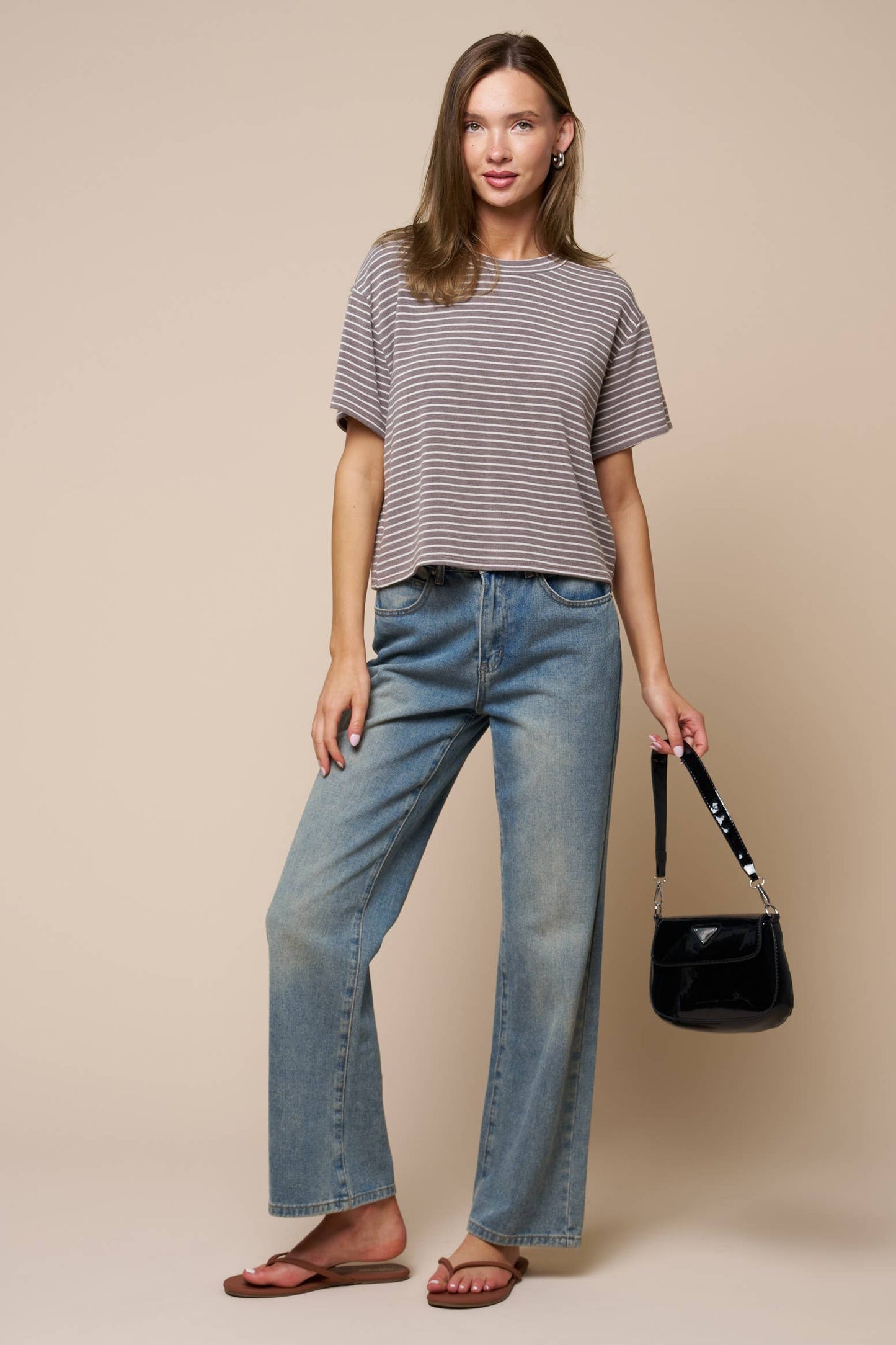 Boxy Stripe Short Sleeve Tee