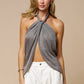 Metallic Fly Away Mesh Top