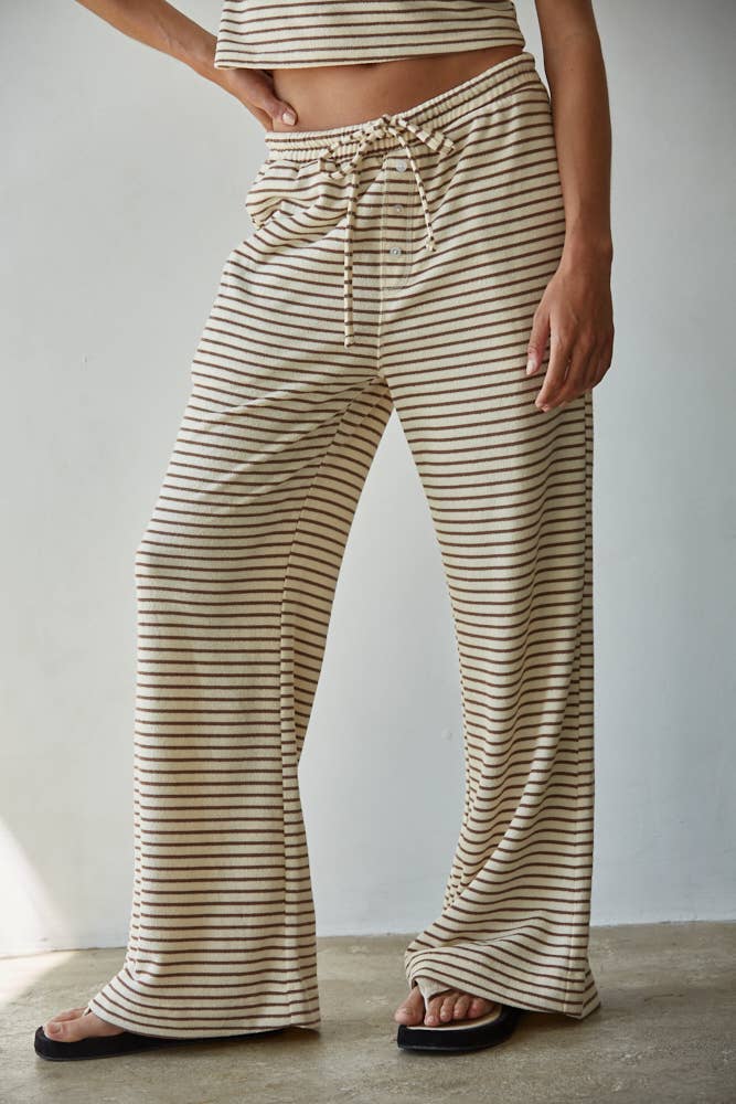Knit Striped Flare Pants