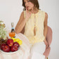 Lace Front Tie Sleeveless Blouse