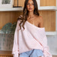 Ribbed Knit Off The Shoulder Relaxed Sweater