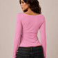 WRAP PLUNGE LONG SLEEVE TOP