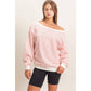 Striped Off The Shoulder Sweatshirt