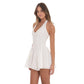 Floral Eyelet Halter Dress in White