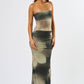 Mesh Tube Floral Maxi Dress