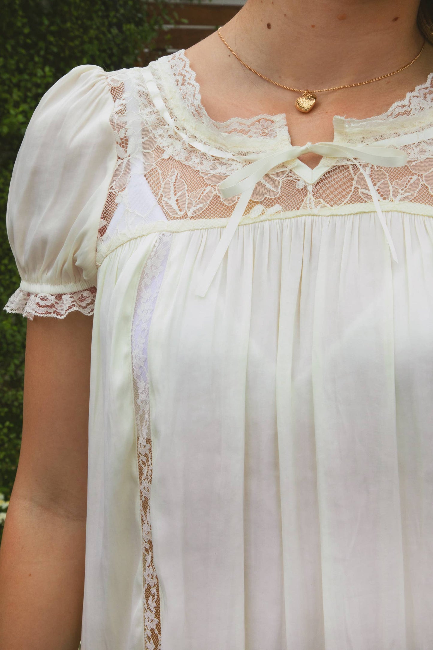 EVANGELIN Sheer Satin Dress