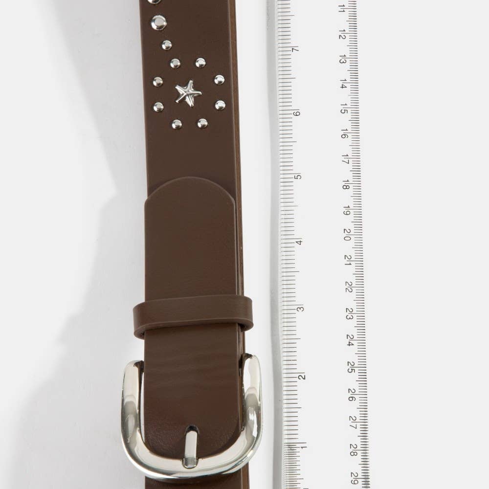 Studded Star Vegan Leather Belt