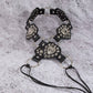 Intricate Heart Faux Leather Panels Chain Belt