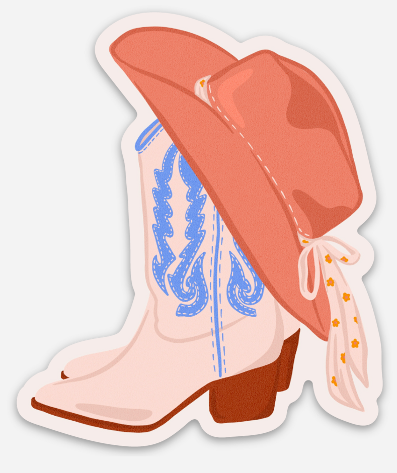 Hangin' Cowgirl Sticker