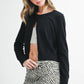 Ribbed Button-Up Knit Cardigan