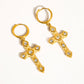 Miriam 18K Non-Tarnish CZ Cross Earring