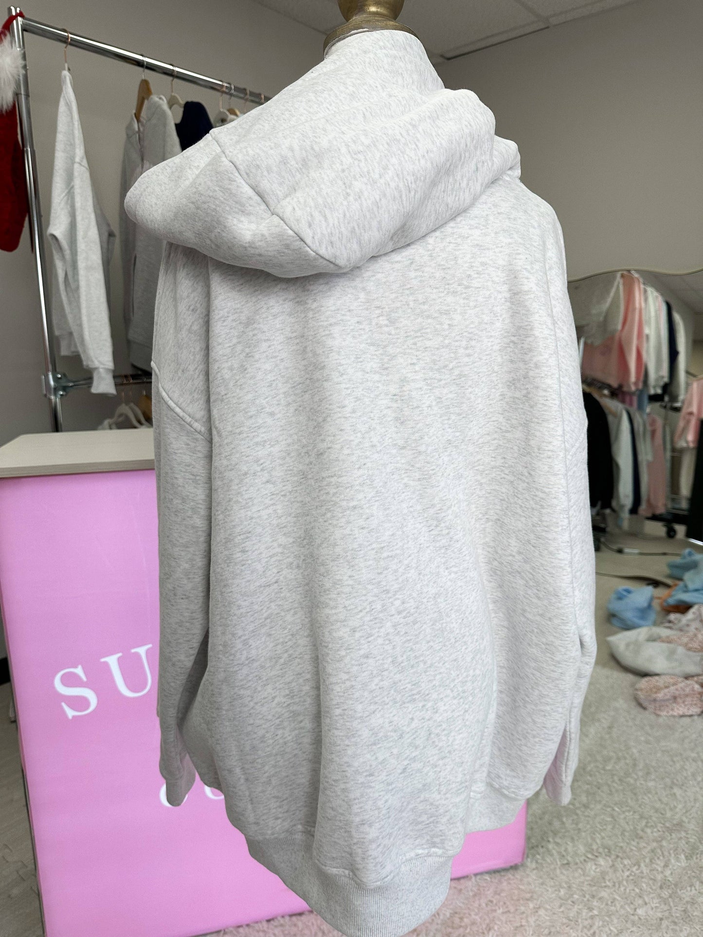 Pearl Grey Lucky You 8 Ball Embroider Hoodie