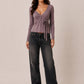 WRAP PLUNGE LONG SLEEVE TOP
