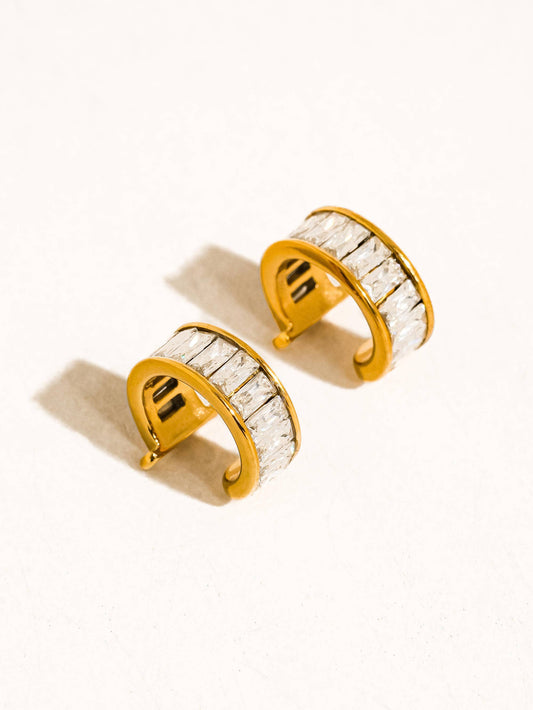 Olianne 18K Gold Non-Tarnish Baguette Ear Cuff