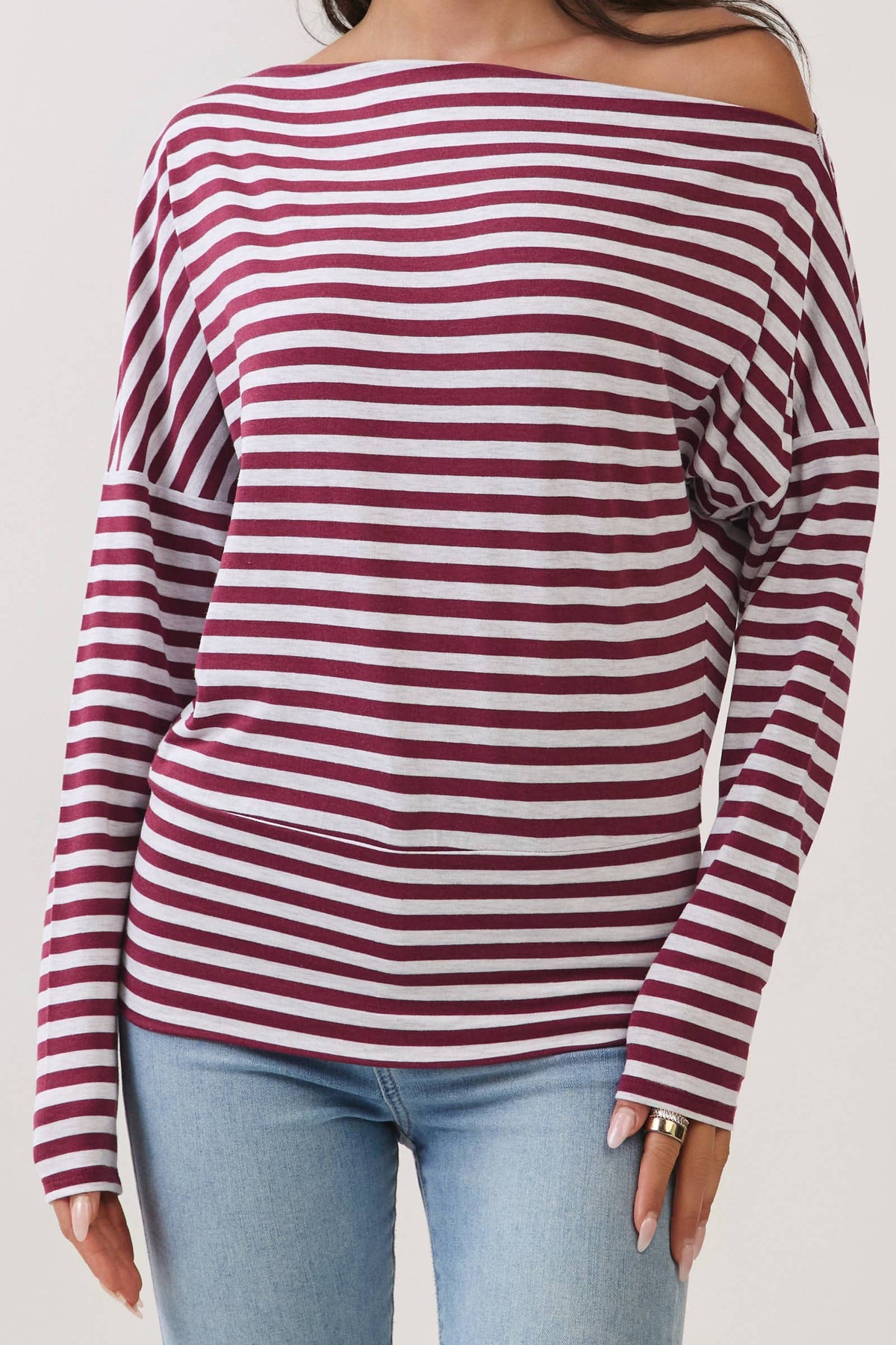 Off The Shoulder Stripe Top