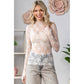 Lace Long Sleeve See Through Top