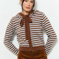 Stripped Hoodie Cardigan