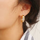 Aliénor 18K Gold Non-Tarnish CZ Classic C Hoop Earring