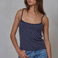Navy Floral Print Waffle Cami