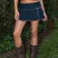 Sunny Denim Pleated Mini Skort