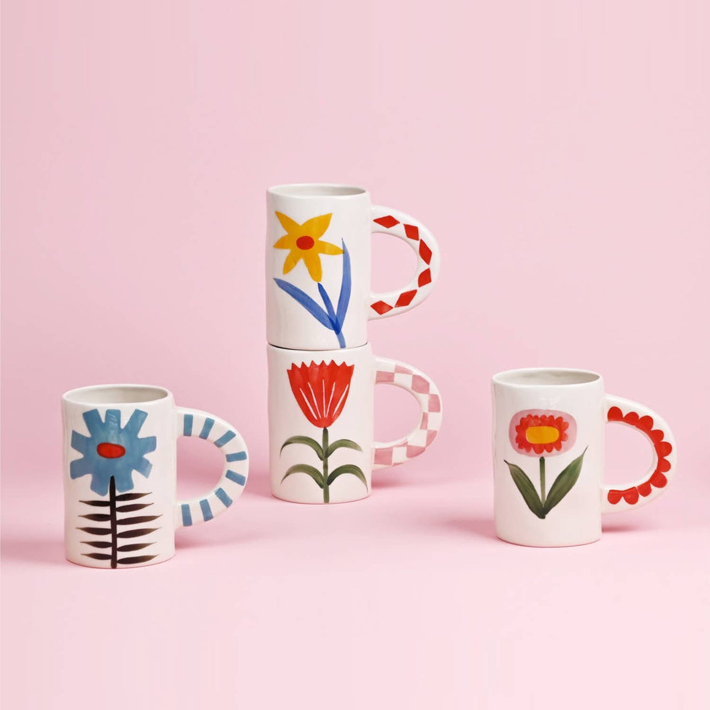 Ceramic Coffee Mug: Blue Flower