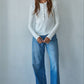 Long Sleeve Half Button Up Top