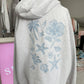 Pearl Grey Tropical Embroider Hoodie
