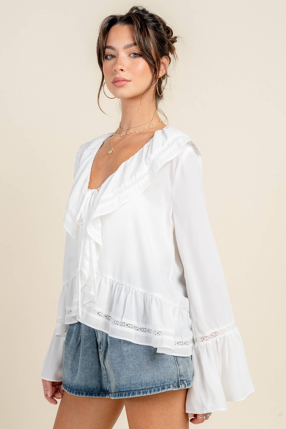 BOHO TRUMPET SLEEVE BLOUSE